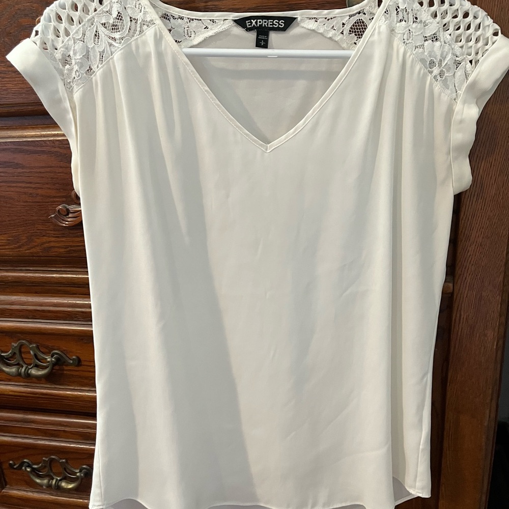 Express Lace Shoulder Top